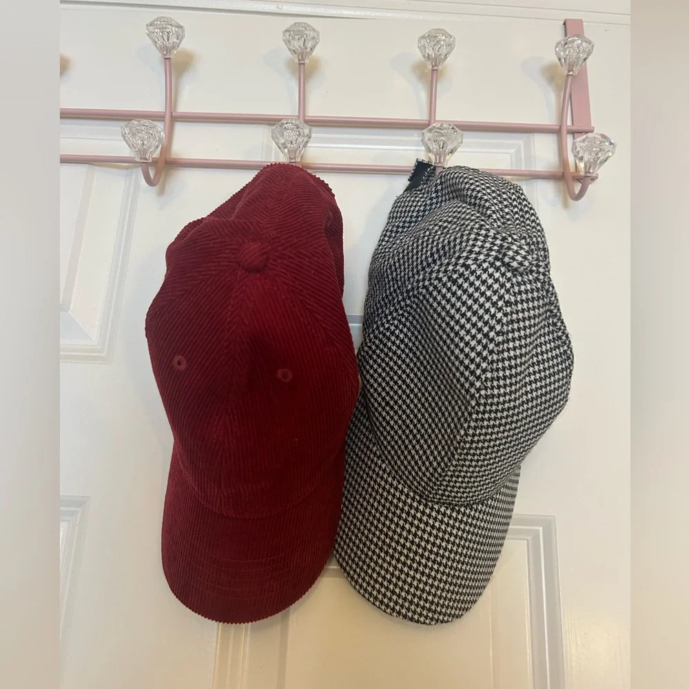 Red Corduroy and Black & White Hats - Picture 1 of 9